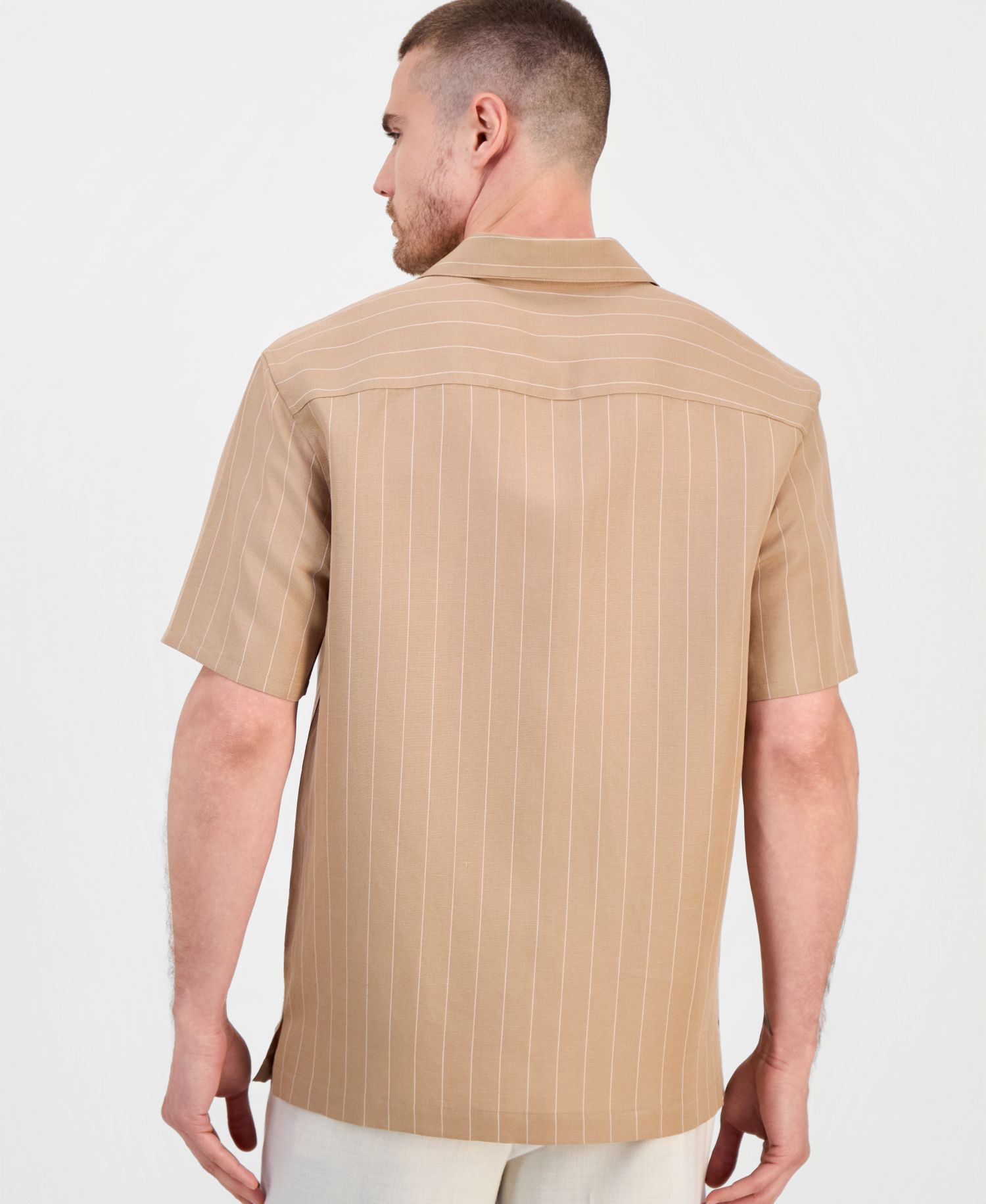 Men's Short-Sleeve Linen-Blend Shirt, Macy's Exclusive