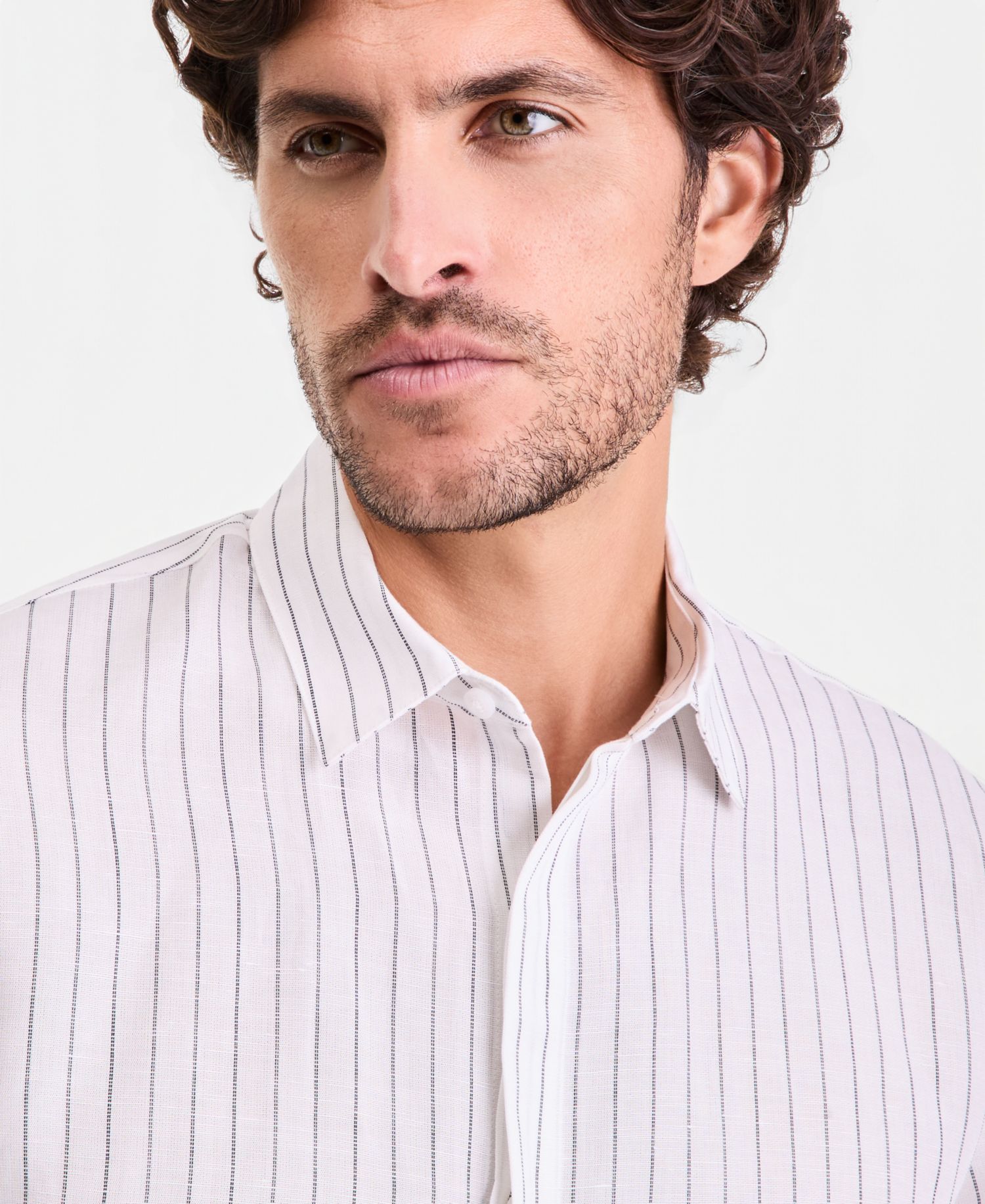 Men's Long-Sleeve Linen-Blend Striped Button-Up Shirt, Macy's Exclusive