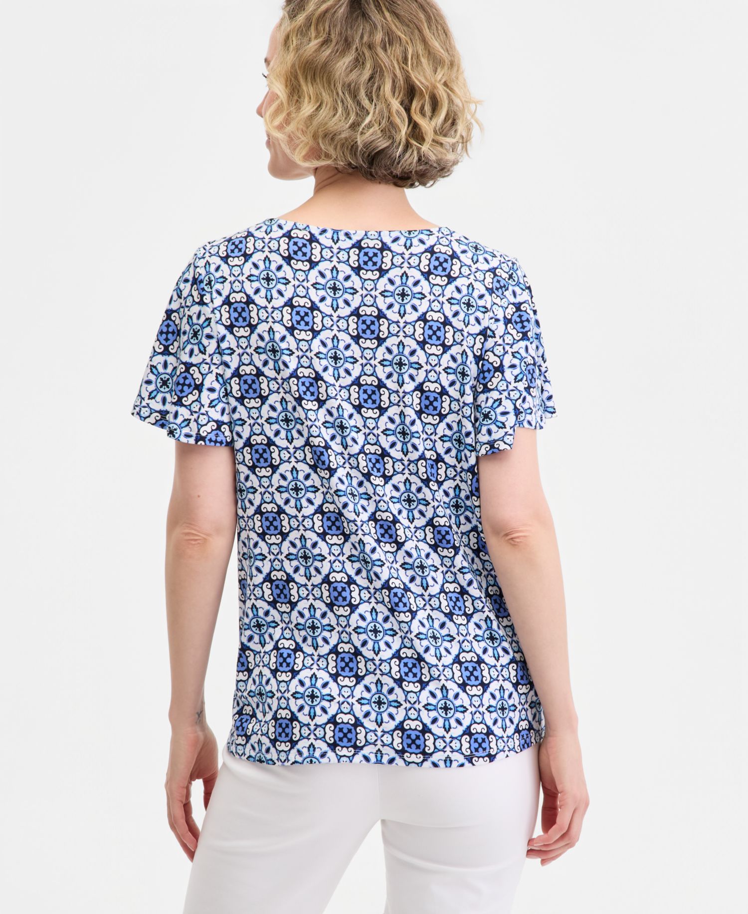 Petite Short-Sleeve Twist Front Top