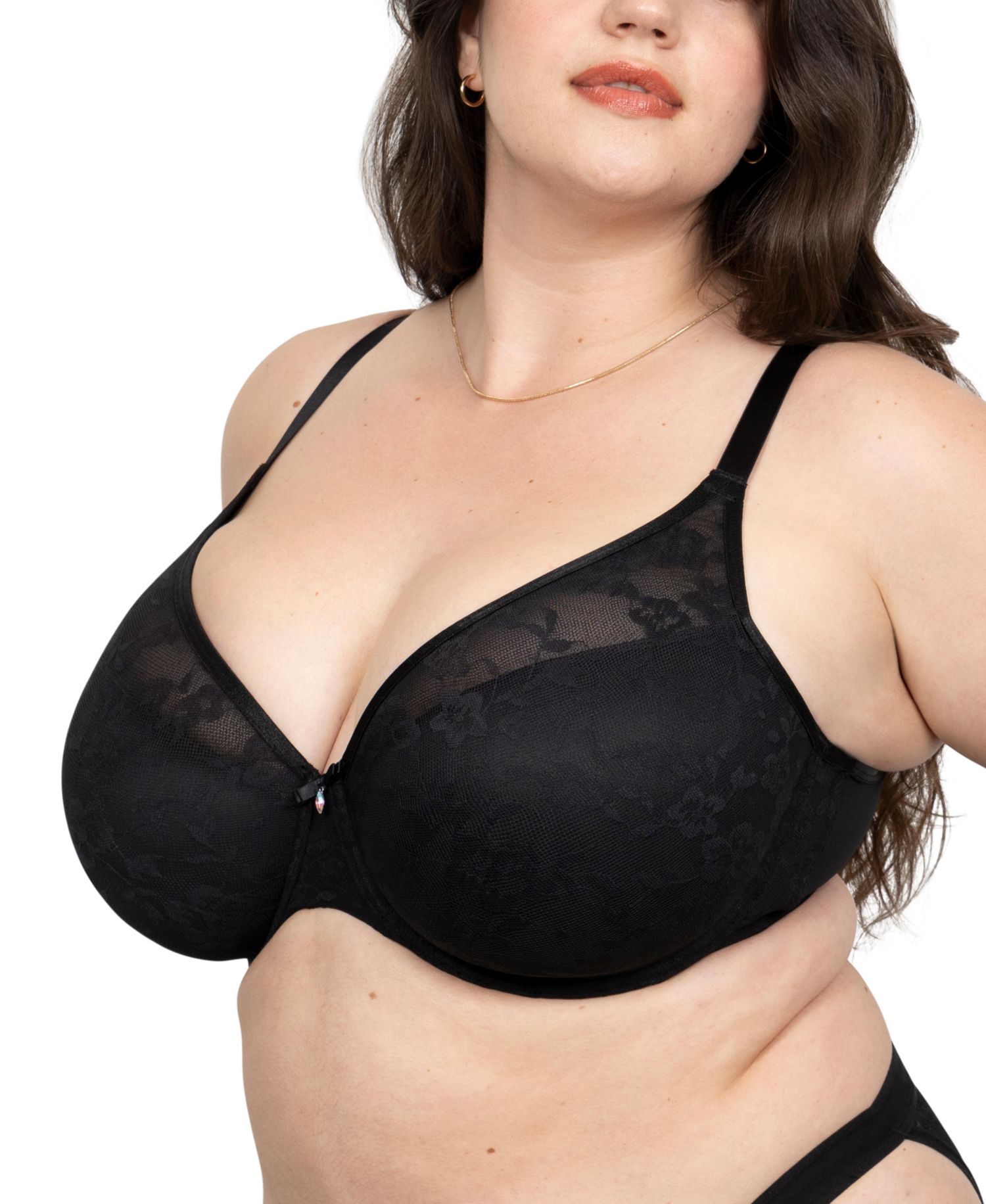 Women's No Show Lace Plunge T-Shirt Bra