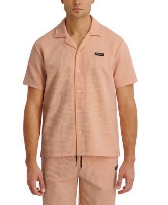 Men's Textured Knitted Short-Sleeve Shirt
