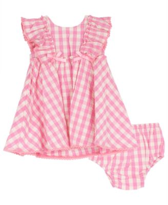 Baby Girls' Ruffled Gingham-Print Dress with Diaper Cover