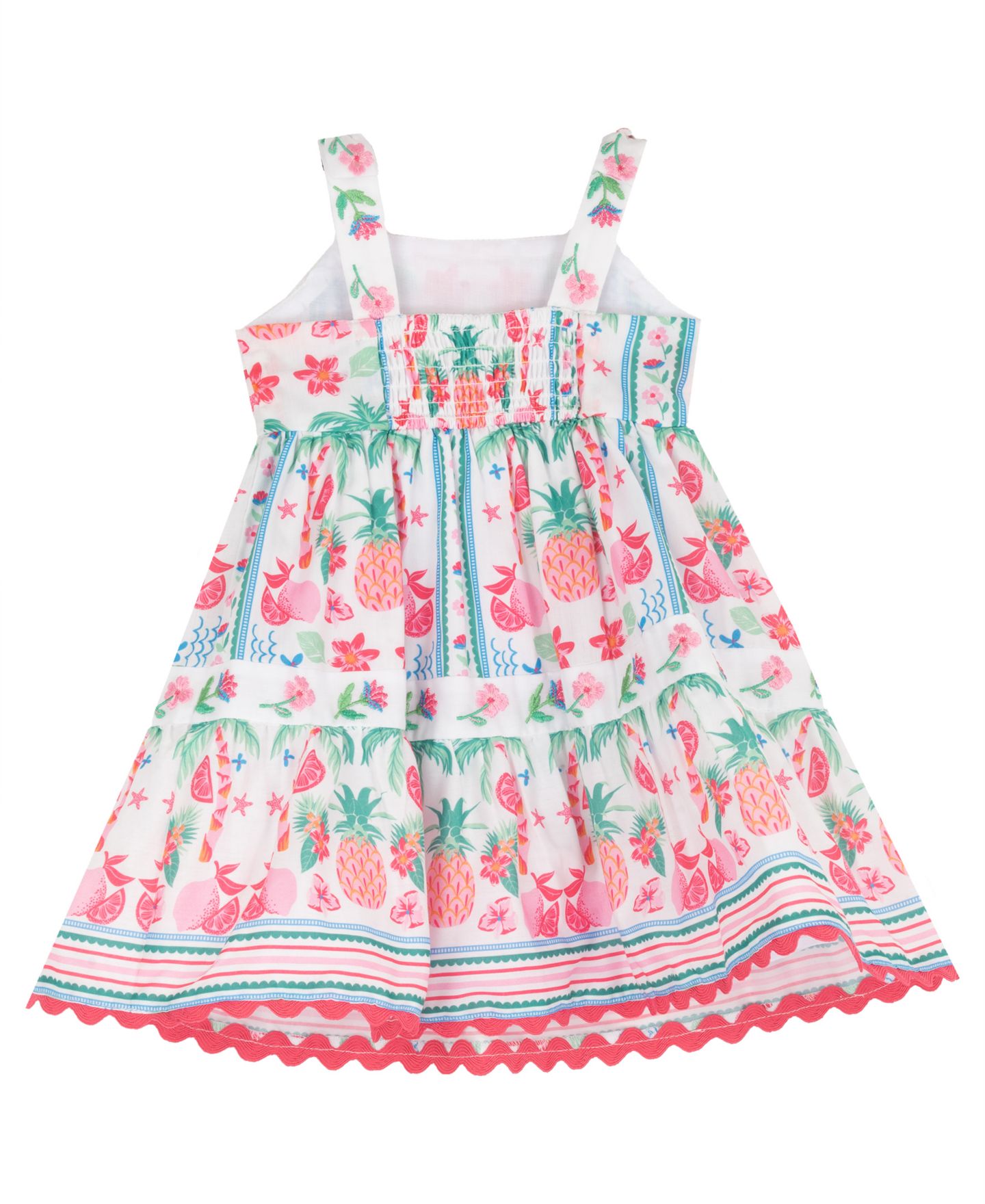 Платье Rare Editions Sleeveless Floral-Print Dress with Diaper Cover для девочек-малышей, цвет: Розовый — фото 3