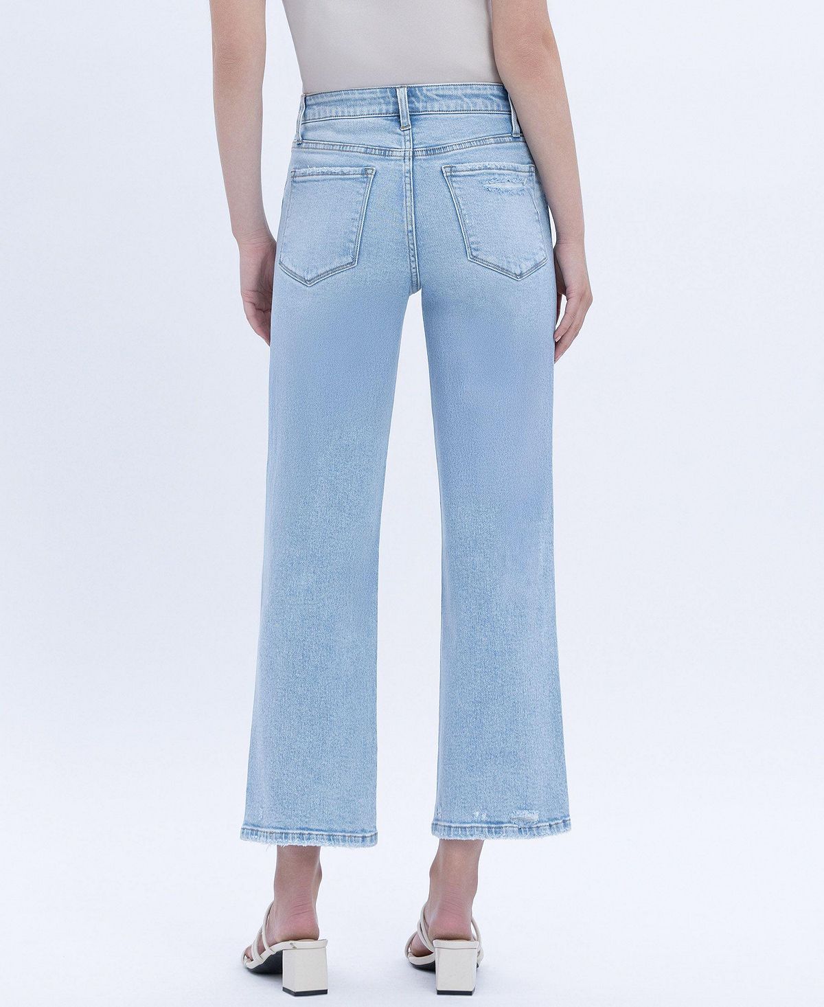 Vervet Women's High Rise Crop Slim Wide Leg Jeans view 6 — MAYCSS fashion products