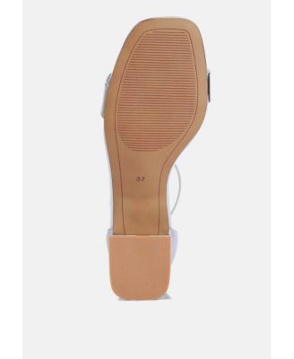 Womens Makena Metallic Block Heel Sandals