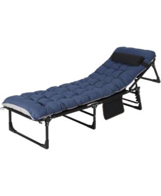 TrailBlaze Heavy-Duty Folding Camping Cot Bed for Adults – Removable Thick Mattress, Pillow & Side Pocket, Portable Double Layer Oxford