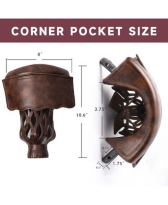 Set of 6 Heavy Duty PU Leather Billiard Pool Table Pockets, Pool Table Accessories