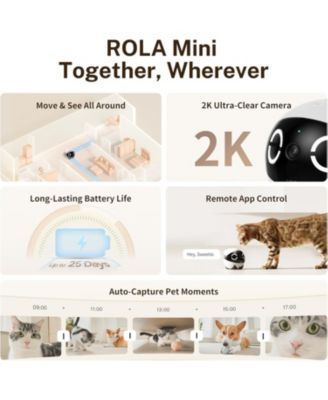 ROLA Mini Smart Companion Robot with 2K Camera, Two-Way Audio & Night Vision