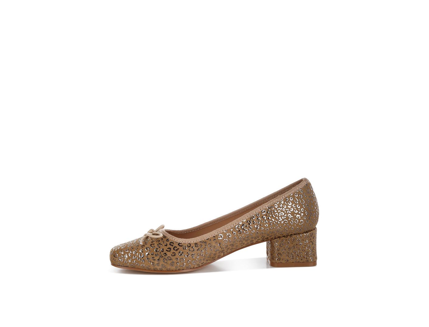 Женские туфли Rag & Co Ningen Leopard Print Block Heel s Ballerinas, цвет: Бежевый / Хаки — фото 6