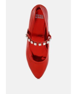 Rag and Co Womens Gloxinia Metallic Mary Jane Ballerinas