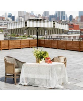 Outdoor Market Umbrella,Patio Umbrella,2-Tier Vented Patio Table Umbrella with Crank 8 Ribs,Tiltable Porch Umbrella,for Outdoor