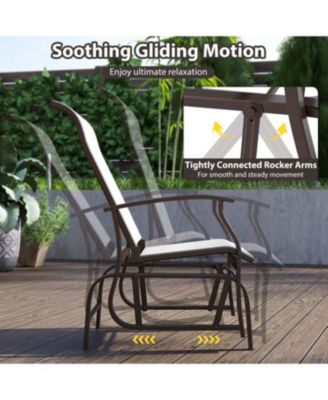 Patio Glider Chair Set of 2 with Ergonomic Seat and Back