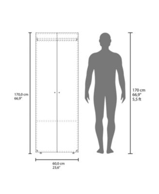 Home 2 Doors Closet System Armoire with Hanging Rod and Storage Shelf Modern Organizer for Bedroom