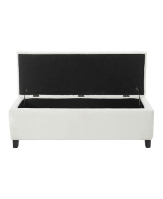 Ottoman Bench with Storage - Boucle Upholstered Ottoman, End of Bed Bench with Wood Legs for Bedroom, Entryway, Window