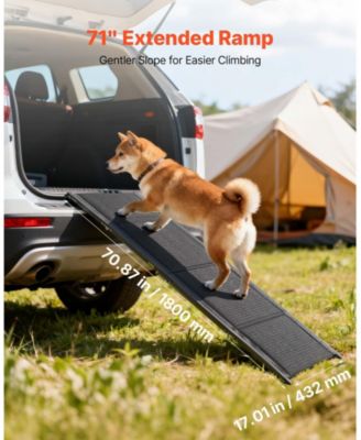 71" Folding Dog Ramp 17" Wide, Non-Slip Surface, Supports up to 250 lbs