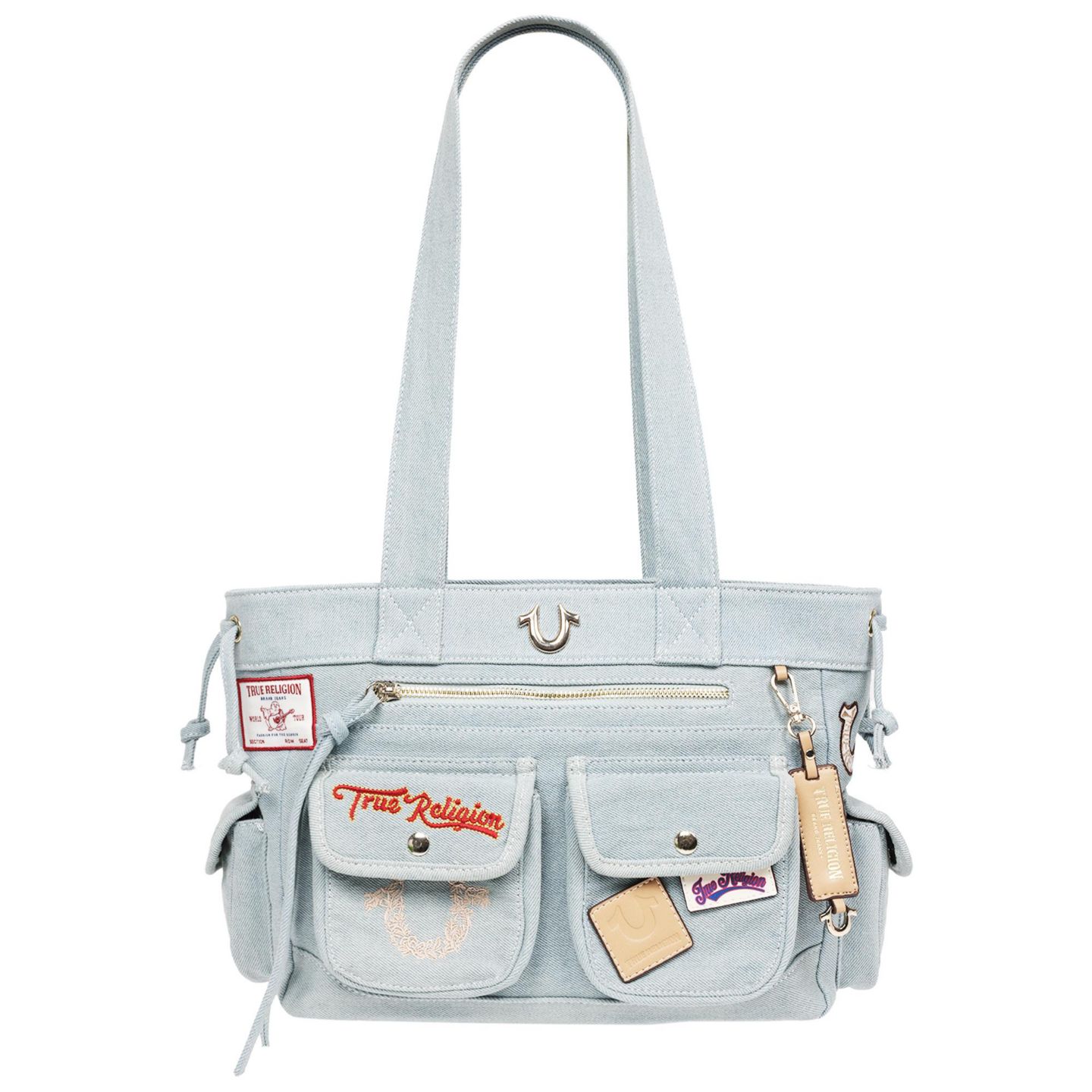 Женская сумка True Religion Multi-Patch Denim Tote, цвет: Джинсовый — фото 1