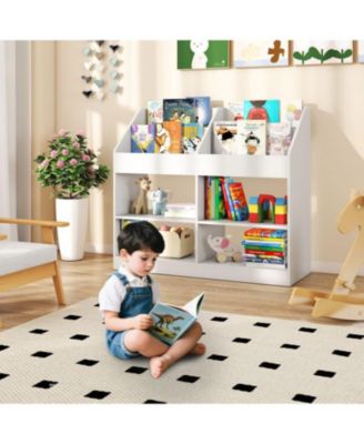 Kids 3-Tier Bookshelf with Display Rack and Toy Storage