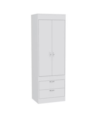 Lisboa Armoire Double Door 2 Drawers Hanging Rod Metal Handles