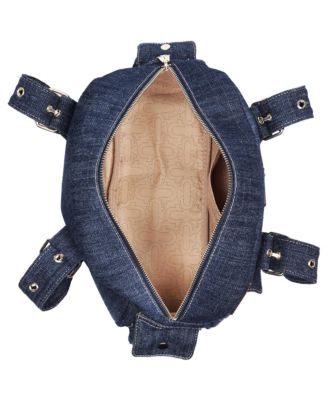 Multi-Patch Denim Satchel