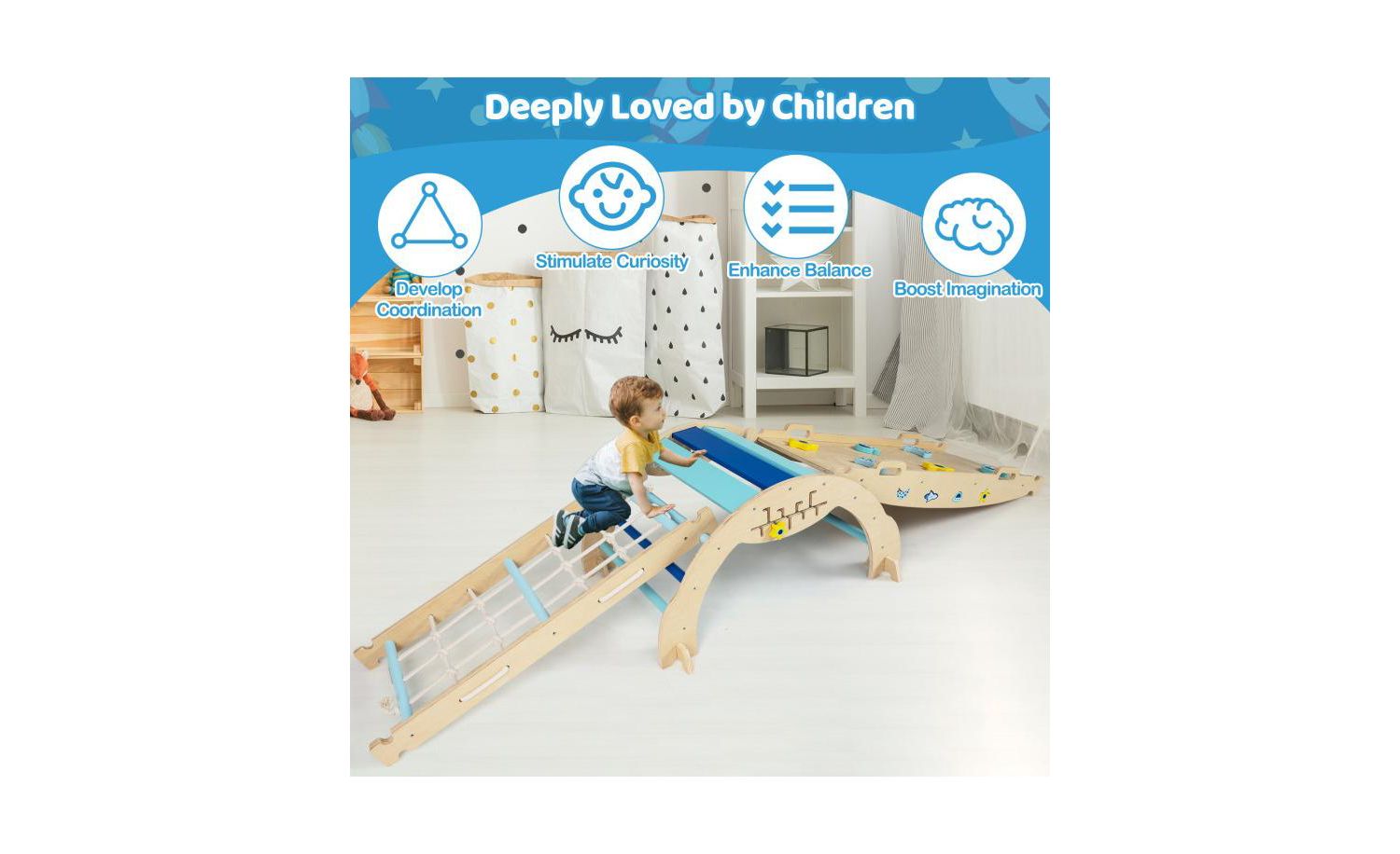 8-in-1 Unicorn Theme Foldable Climbing Set