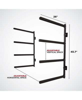 Wall Kayak Storage Rack with Adjustable Heavy Duty Arms for Secure Indoor Garage Mount