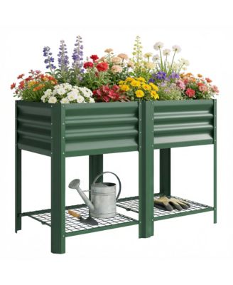 Raised Garden Bed with Storage Shelf 31.5