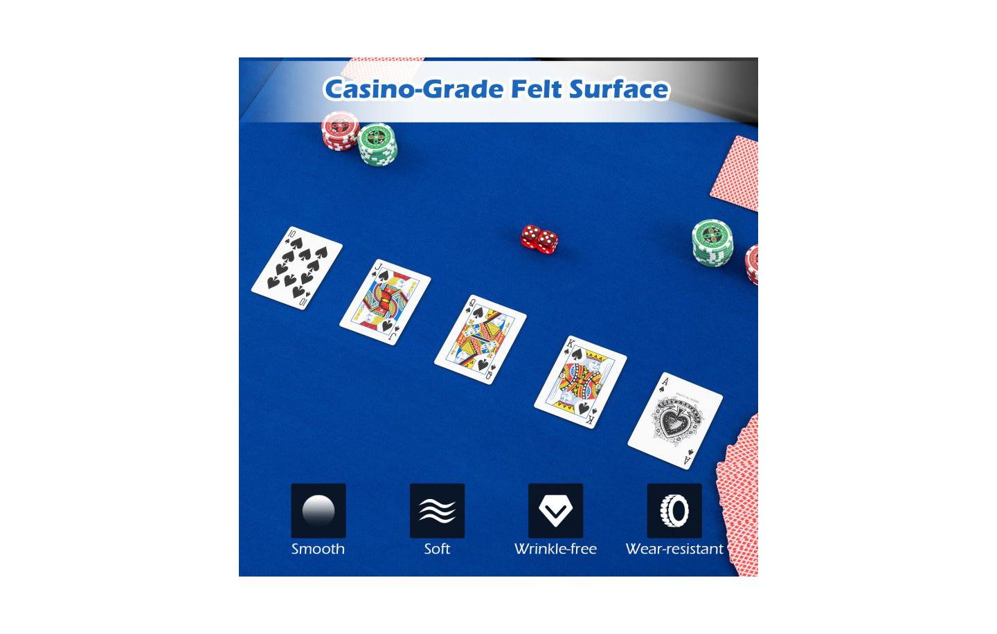 Детские игрушки HONGGE Portable 84 x 42 Inch 10-Player Foldable Padded Poker Table Top-Blue, цвет: Синий — фото 10