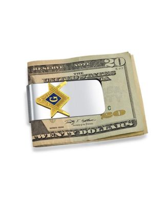 Men's Large Two Tone Compass Masonic Freemason Money Clip Stainless Steel