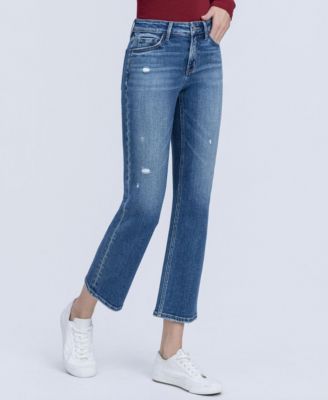 Women's Mid Rise Ankle Straight Jeans
