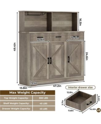 Sideboard Buffet Cabinet Open Rack Door and Drawer Microwave Stand for Kitchen