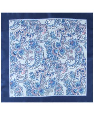 Men's Denim Paisley Bow Tie and Pocket Square, 2-Piece Set