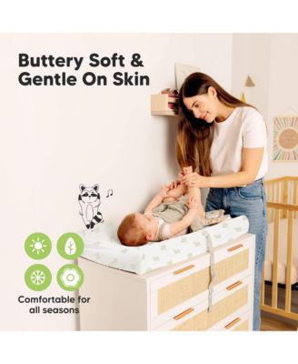 2-Pack Isla Waterproof Changing Pad Covers for Boy, Girl, 32x16 Soft Nursery Baby Changing Table Pad Cover Sheets