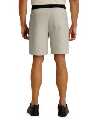 Men's Striped Waffle Drawstring Short with Leather Logo Patch