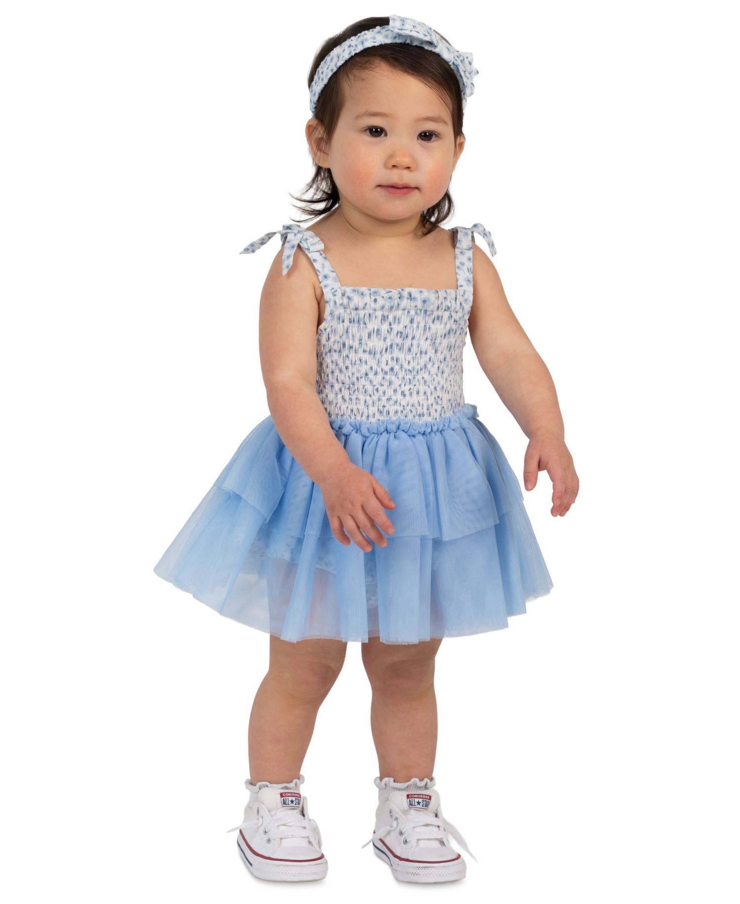 Baby Girls' Sleeveless Tulle Dress with Headband