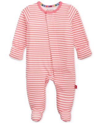 Baby Girls' Long-Sleeve Striped-Print Coverall, 2- Pack