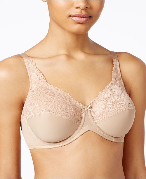 Lilyette Minimizer Comfort Lace Underwire Bra 428 Reviews All Bras Women Macy S