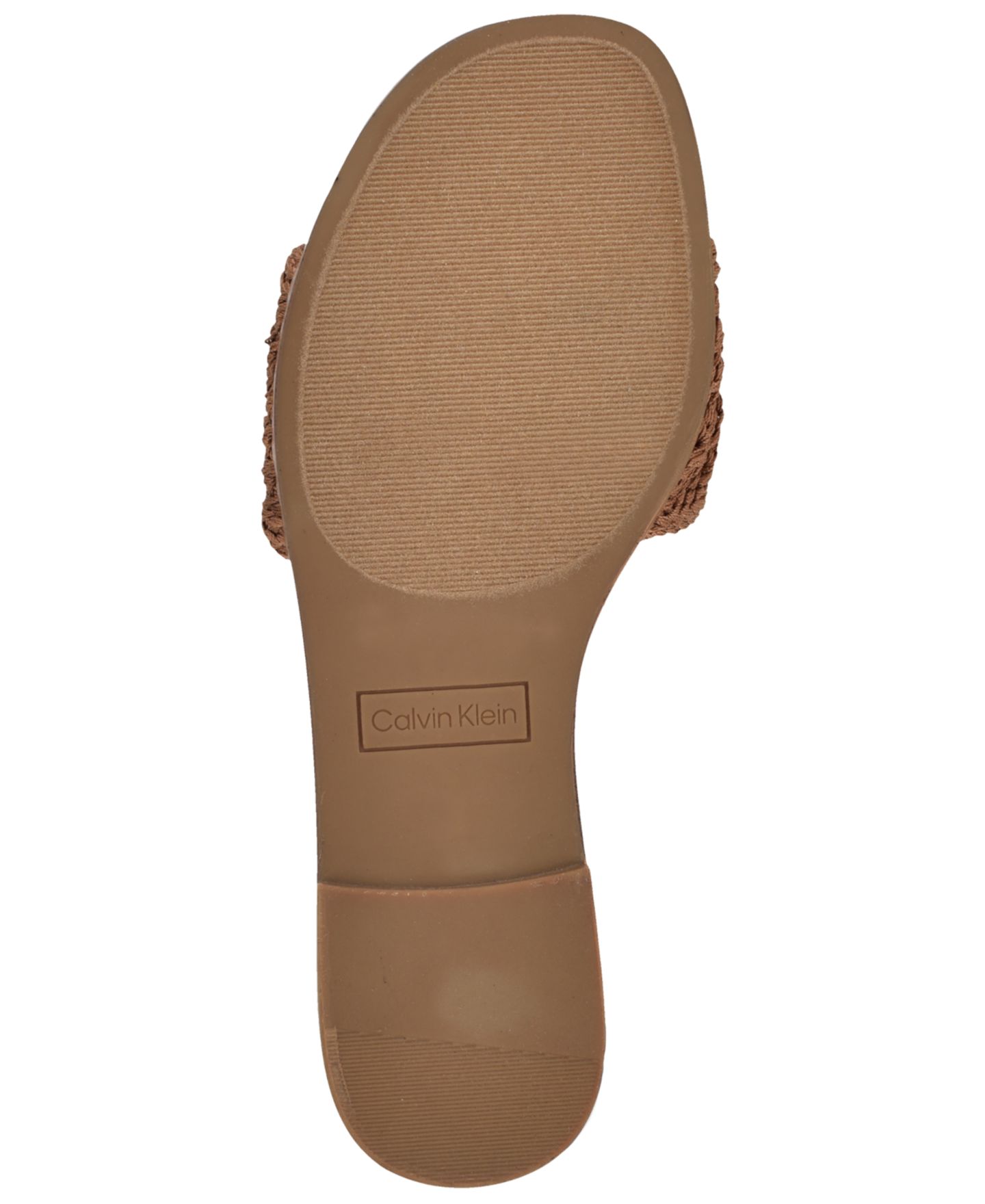 Женские сандалии Calvin Klein Kamine Woven Logo Flat Slip-On, цвет: Тёмный натуральный — фото 5