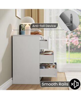 Wooden Dresser with 6 Drawers, Tall Modern Closet with Deep Storage, Large Chest of Drawers with Wide Top, Long Storage Dresser for Bedroom