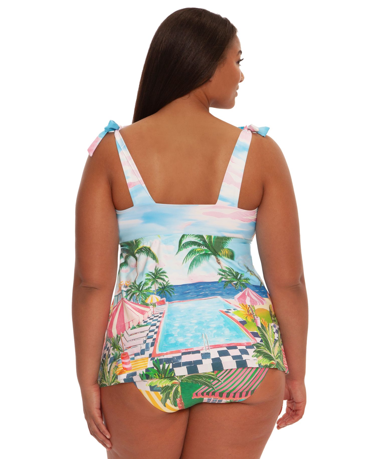 Plus Size Miami Beach Shirred Side Hipster Bottoms