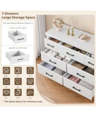 Dresser for Bedroom with 7 Drawers, Storage Chest of Drawers with Metal Handle, Wooden Dresser Organizer for Living Room,Closet,Entryway