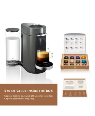 Vertuo Plus Deluxe Coffee and Espresso Machine by De'Longhi in Titan