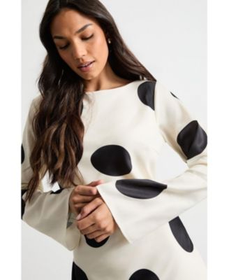 Women's Polka Dot Scoop Back Maxi Dress