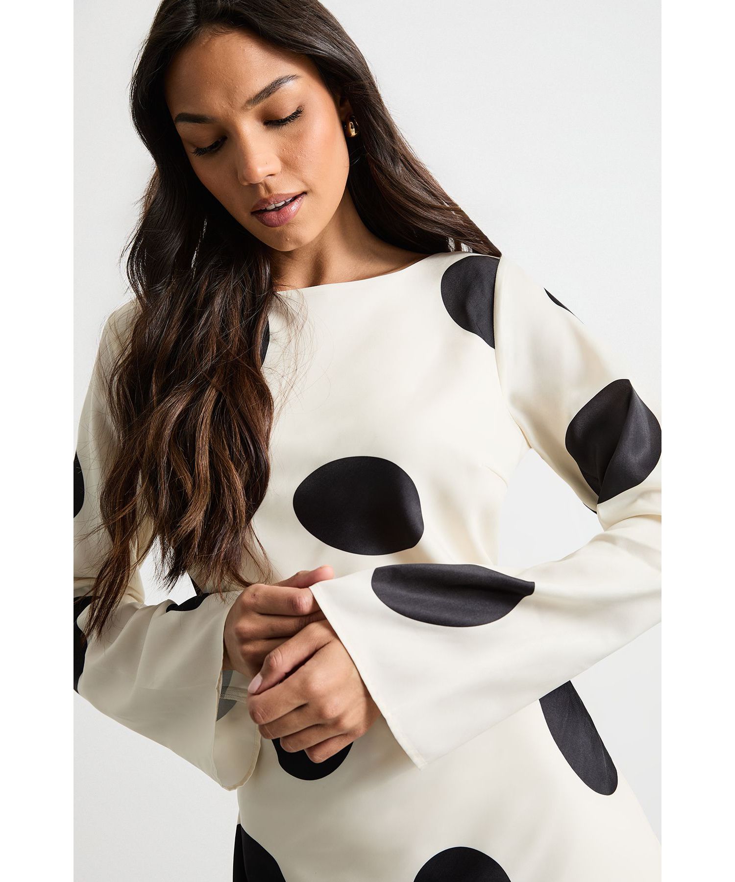 Women's Polka Dot Scoop Back Maxi Dress