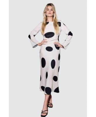 Women's Polka Dot Scoop Back Maxi Dress