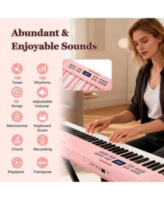Key Foldable Piano Keyboard Full size Electronic Keyboard with MIDI and Split Function