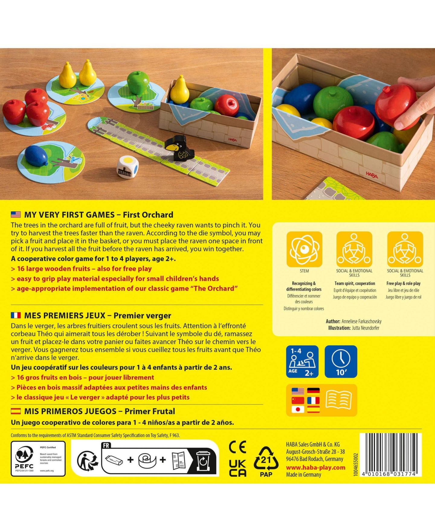 Детская настольная игра Haba First Orchard Cooperative Toddler Board Game, Ages 2+ — фото 7