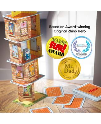 Rhino Hero XXL - Giant Games Version of The Classic Super Hero Card Stacking Game for Team Building and Family Fun, Ages 8 Years and Up