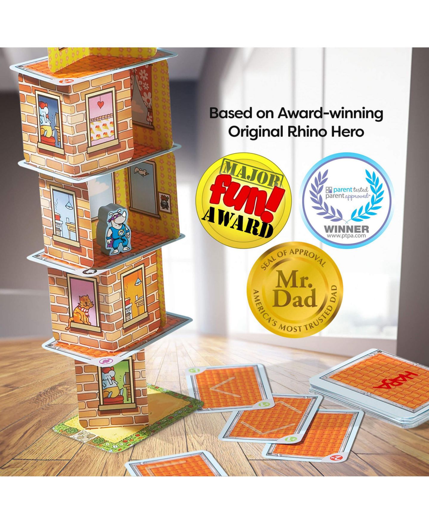 Детская настольная игра Haba Rhino Hero XXL Team Building Board Game, Ages 8+, цвет: Mutli — фото 5