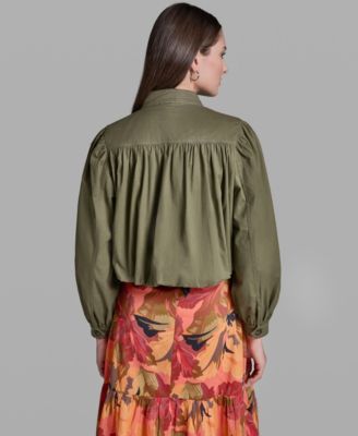 Women's Long-Sleeve Mock Neck Cropped Jacket