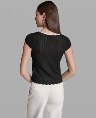 Women's Cap-Sleeve Scoop Neck Top